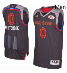 Mens Adidas Oklahoma City Thunder 0 Russell Westbrook Swingman Charcoal 2017 All Star NBA Jersey