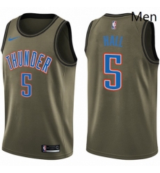 Mens Nike Oklahoma City Thunder 5 Devon Hall Swingman Green Salute to Service NBA Jersey 