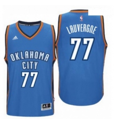 Mens Oklahoma City Thunder 77 Joffrey Lauvergne adidas Light Blue New Swingman Road Jersey 