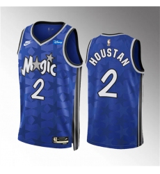 Men Orlando Magic 2 Caleb Houstan Blue 2023 24 Classic Edition Stitched Basketball Jersey