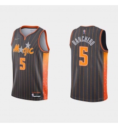 Men Orlando Magic 5 Paolo Banchero 2021 22 City Edition Black 75th Anniversary Stitched Basketball Jersey