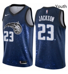 Youth Nike Orlando Magic 23 Justin Jackson Swingman Blue NBA Jersey City Edition 