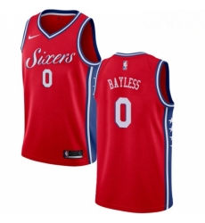 Mens Nike Philadelphia 76ers 0 Jerryd Bayless Authentic Red Alternate NBA Jersey Statement Edition