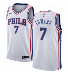 Mens Nike Philadelphia 76ers 7 Timothe Luwawu Authentic White Home NBA Jersey Association Edition