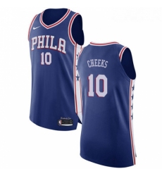 Youth Nike Philadelphia 76ers 10 Maurice Cheeks Authentic Blue Road NBA Jersey Icon Edition