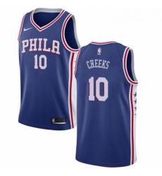 Youth Nike Philadelphia 76ers 10 Maurice Cheeks Swingman Blue Road NBA Jersey Icon Edition