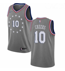 Youth Nike Philadelphia 76ers 10 Maurice Cheeks Swingman Gray NBA Jersey City Edition