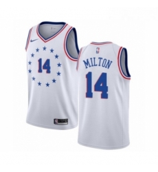 Youth Nike Philadelphia 76ers 14 Shake Milton White Swingman Jersey Earned Edition 