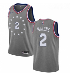 Youth Nike Philadelphia 76ers 2 Moses Malone Swingman Gray NBA Jersey City Edition