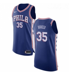 Youth Nike Philadelphia 76ers 35 Trevor Booker Authentic Blue NBA Jersey Icon Edition 