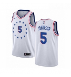 Youth Nike Philadelphia 76ers 5 Amir Johnson White Swingman Jersey Earned Edition 