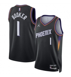 Men Phoenix Suns 1 Devin Booker Black 2025 Statement Edition Stitched Basketball Jersey