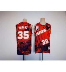 Men Phoenix Suns 35 Kevin Durant Red Throwback Swingman Stitched Jersey