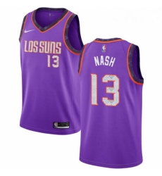 Mens Nike Phoenix Suns 13 Steve Nash Swingman Purple NBA Jersey 2018 19 City Edition