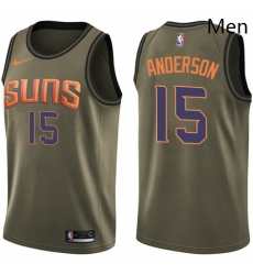 Mens Nike Phoenix Suns 15 Ryan Anderson Swingman Green Salute to Service NBA Jersey 