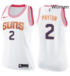 Womens Nike Phoenix Suns 2 Elfrid Payton Swingman WhitePink Fashion NBA Jersey 