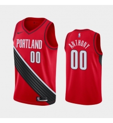 Men Nike Portland Trail Blazers 00 Carmelo Anthony Red Swinman Jersey