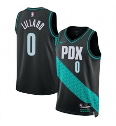Men Portland Trail Blazers 0 Damian Lillard Black 2025 26 City Edition Edition Stitched Basketball Jersey Men Portland Trail Blazers 0 Damian Lillard Black 2025 26 City Edition Edition Stitched Basketball Jersey