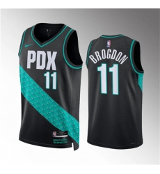 Men Portland Trail Blazers 11 Malcolm Brogdon 2022 23 Black City Edition Stitched Basketball Jersey