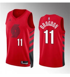 Men Portland Trail Blazers 11 Malcolm Brogdon Red Statement Edition Stitched Basketball Jersey