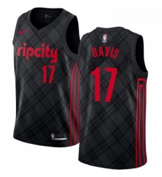 Womens Nike Portland Trail Blazers 17 Ed Davis Swingman Black NBA Jersey City Edition 