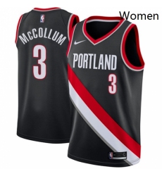 Womens Nike Portland Trail Blazers 3 CJ McCollum Swingman Black Road NBA Jersey Icon Edition