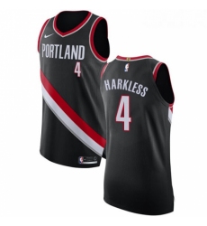 Youth Nike Portland Trail Blazers 4 Moe Harkless Authentic Black Road NBA Jersey Icon Edition 