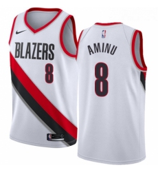 Youth Nike Portland Trail Blazers 8 Al Farouq Aminu Swingman White Home NBA Jersey Association Edition