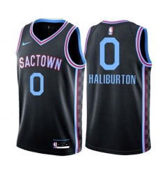 Men Sacramento Kings Tyrese Haliburton #0 Black NBA Jersey