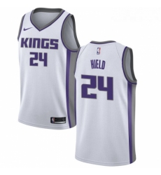 Mens Nike Sacramento Kings 24 Buddy Hield Swingman White NBA Jersey Association Edition