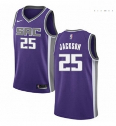 Mens Nike Sacramento Kings 25 Justin Jackson Authentic Purple Road NBA Jersey Icon Edition 