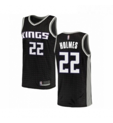 Mens Sacramento Kings 22 Richaun Holmes Authentic Black Basketball Jersey Statement Edition 