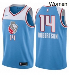 Womens Nike Sacramento Kings 14 Oscar Robertson Swingman Blue NBA Jersey City Edition