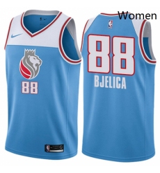 Womens Nike Sacramento Kings 88 Nemanja Bjelica Swingman Blue NBA Jersey City Edition 