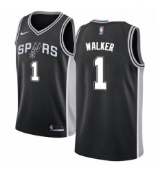 Womens Nike San Antonio Spurs 1 Lonnie Walker Swingman Black NBA Jersey Icon Edition 