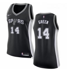 Womens Nike San Antonio Spurs 14 Danny Green Swingman Black Road NBA Jersey Icon Edition