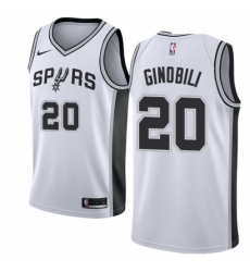 Womens Nike San Antonio Spurs 20 Manu Ginobili Swingman White Home NBA Jersey Association Edition