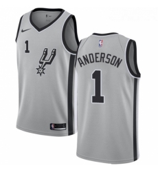 Youth Nike San Antonio Spurs 1 Kyle Anderson Authentic Silver Alternate NBA Jersey Statement Edition