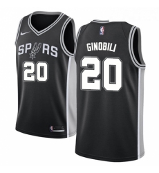 Youth Nike San Antonio Spurs 20 Manu Ginobili Swingman Black Road NBA Jersey Icon Edition