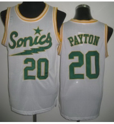 Seattle SuperSonics 20 Gary Payton White Throwback Revolution 30 NBA Basketball Jerseys