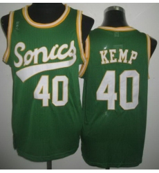 Seattle SuperSonics 40 Shawn Kemp Green Throwback Revolution 30 NBA Basketball Jerseys