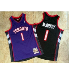 Raptors 1 Tracy McGrady Purple Black 1999 00 Hardwood Classics Jersey