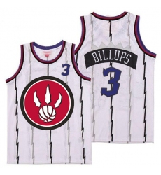 Raptors 3 Chauncey Billups White Red Big Logo Retro Jersey