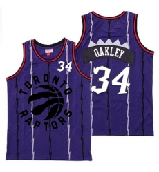 Raptors 34 Charles Oakley Purple Retro Jersey 2