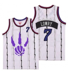 Raptors 7 Kyle Lowry White Logo Retro Jersey 5