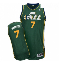 Mens Adidas Utah Jazz 7 Pete Maravich Authentic Green Alternate NBA Jersey