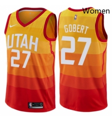 Womens Nike Utah Jazz 27 Rudy Gobert Swingman Orange NBA Jersey City Edition