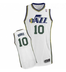 Youth Adidas Utah Jazz 10 Alec Burks Authentic White Home NBA Jersey