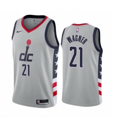 Men Nike Washington Wizards 21 Moritz Wagner Gray NBA Swingman 2020 21 City Edition Jersey