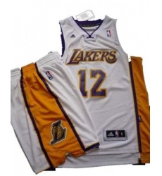 Los Angeles Lakers 12# Dwight Howard White Revolution 30 Swingman NBA Jersey & Shorts Suit